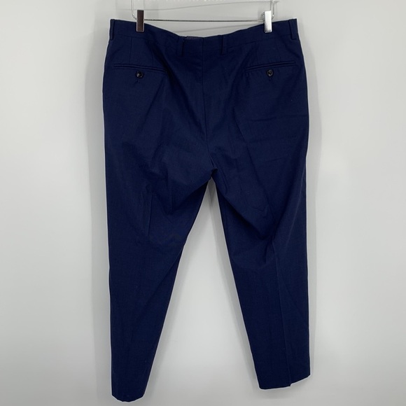 Jack Victor Jefferson flat front trousers pants navy wool suit dress men new 38 - Picture 3 of 4